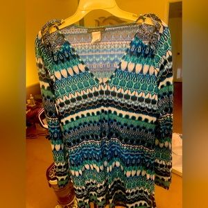 Cute blue beach cover up /top! Lovely fabric! Never worn no tags.